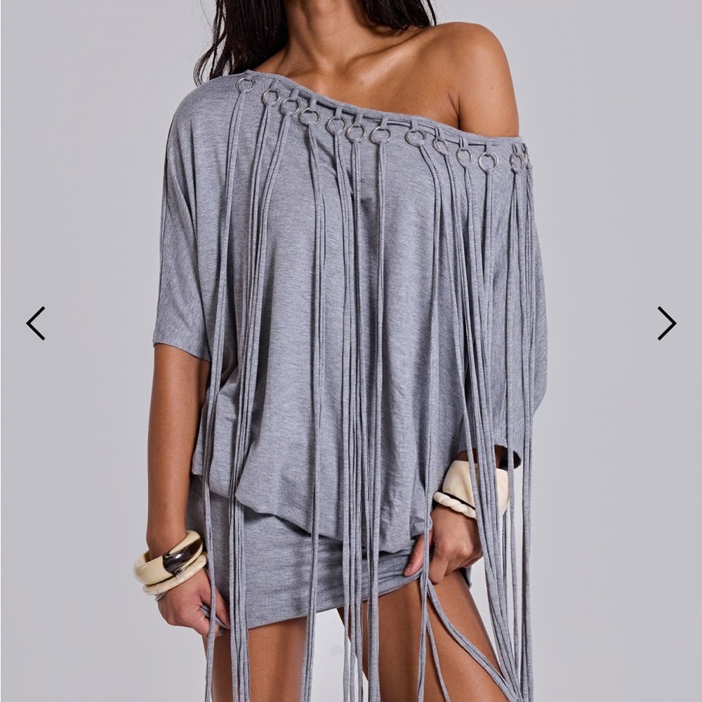 Jaded london Ophidian Fringe Jersey Mini Dress